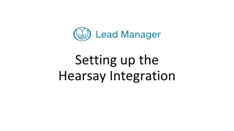 Embedded thumbnail for Setting up the Hearsay Integration