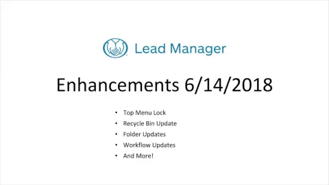 Embedded thumbnail for Lead Manager Enhancements 6/14/2018