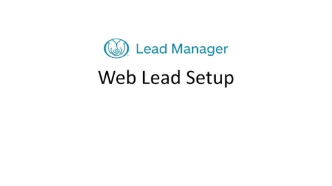 Embedded thumbnail for Web Lead Setup